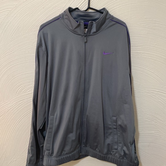 Nike XL mens full zip jacket purple and grey 100% polyester coat mens - Picture 4 of 11